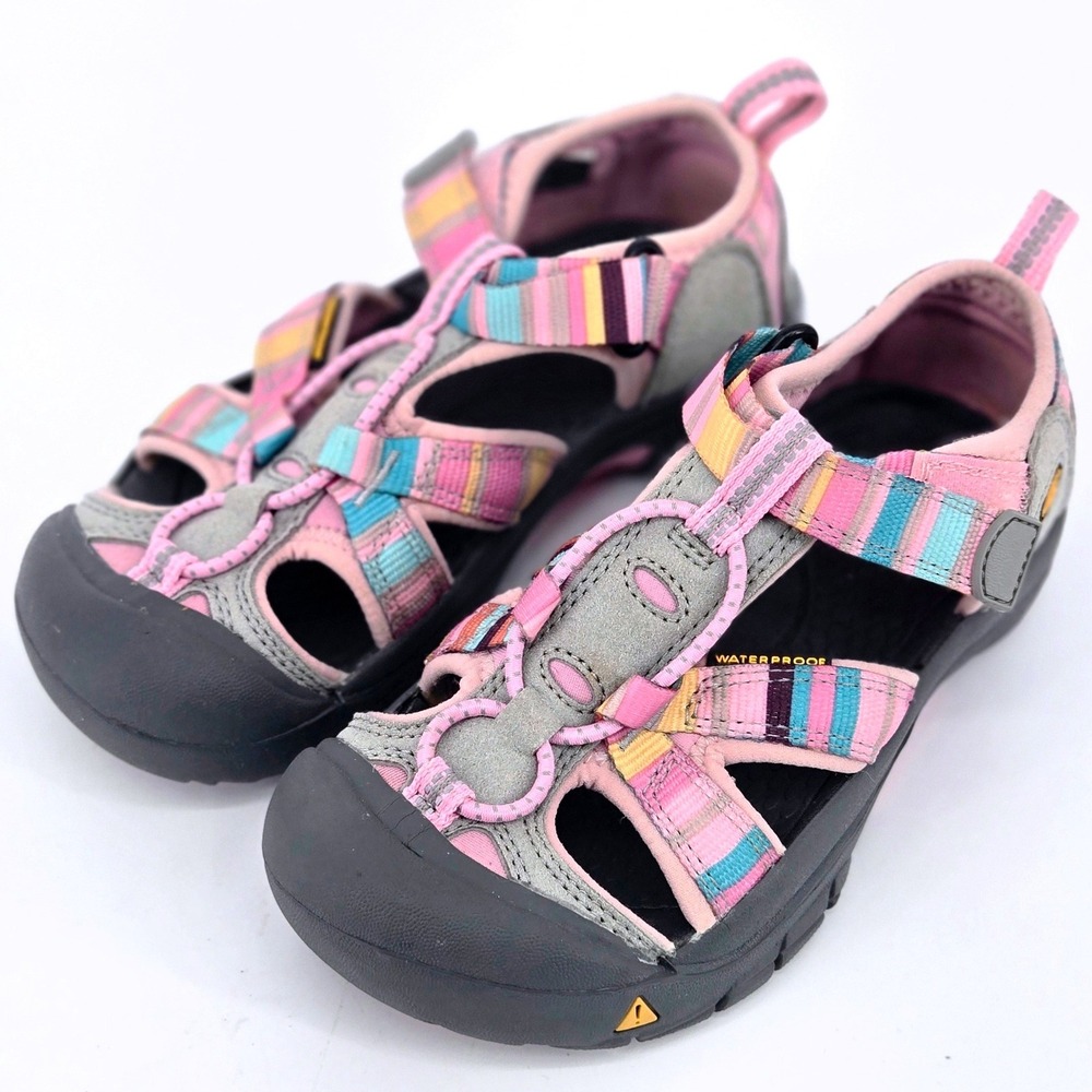 KEEN Venice H2 Kids Waterproof Hiking Sandals Striped Pink Grey Little Youth 13